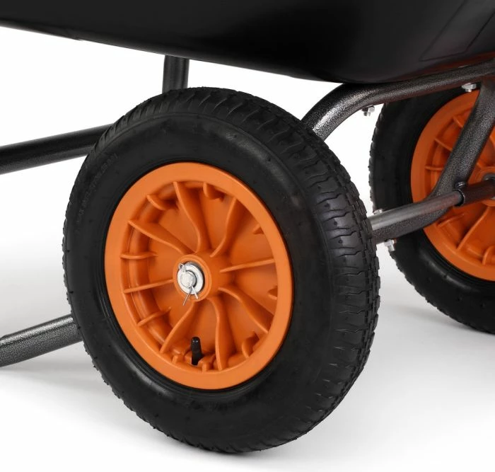 Karrocë dore kopshti VONHAUS 15/320, 78L, kapacitet 100 kg, 2 rrota, e zezë