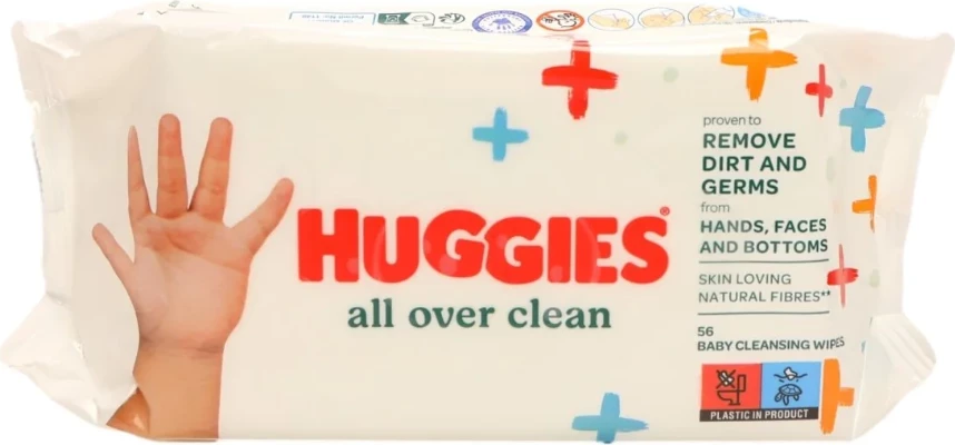 Letra të lagura Huggies® All Over Clean, 56 copë