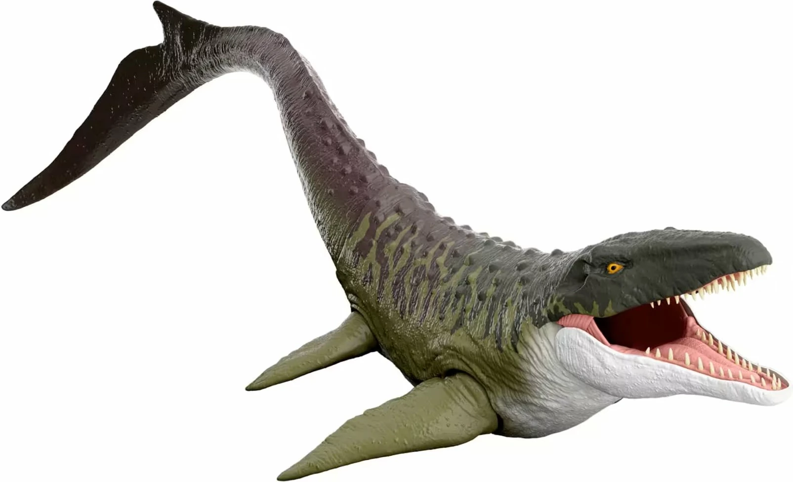 Figurinë dinosauri Mattel Jurassic World Rebirth Super Colossal Mosasaurus JGB51 94 cm, jeshile/gri