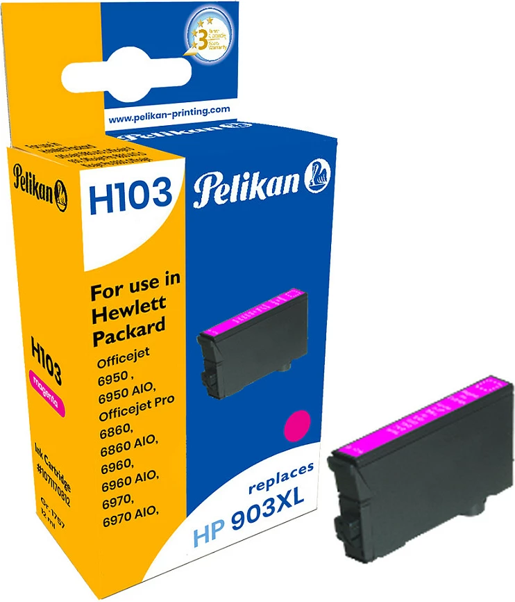 Kartrixh boje Pelikan H103, kompatibil me HP T6M07AE / HP 903XL, Magenta