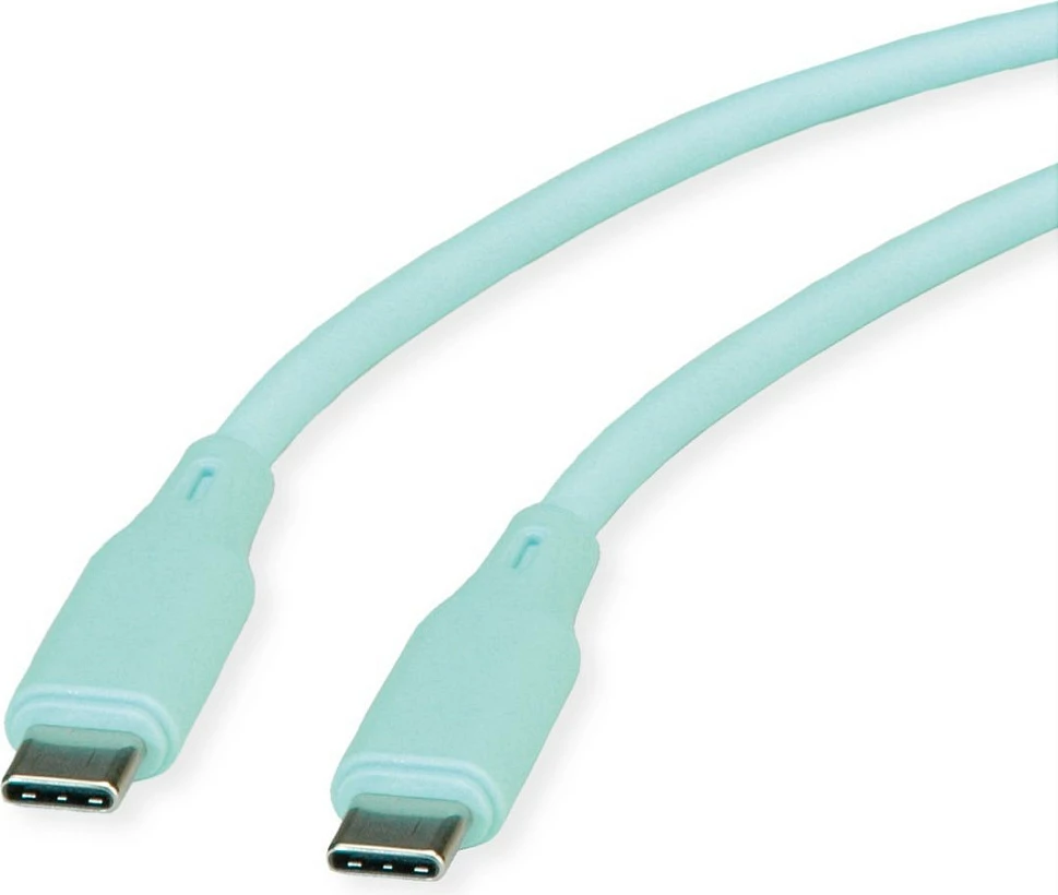 Kabllo USB-C ROLINE USB 2.0 C-C, 1 m, 60W PD, silikoni, e gjelbër