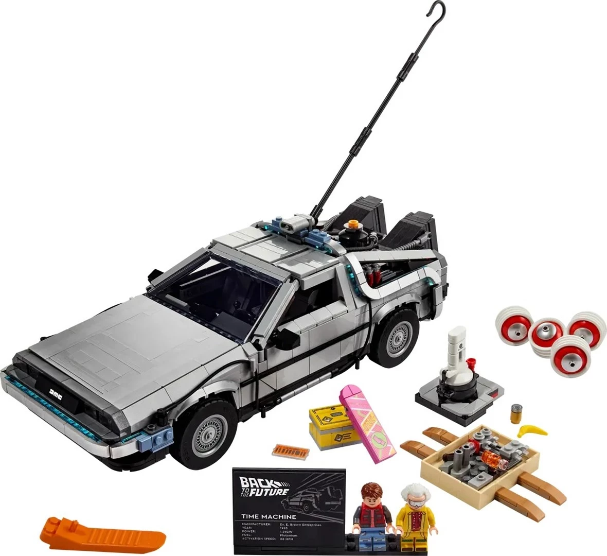 Set LEGO ICONS 10300 makinë kohe Back to the Future, 1872 pjesë, për të rritur, Gri