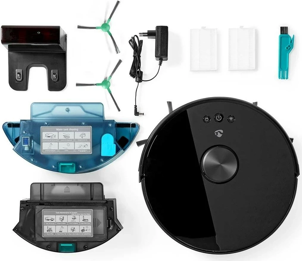 Robot pastrues Nedis WIFIVCL001CBK, smart, 3000mAh, i zi