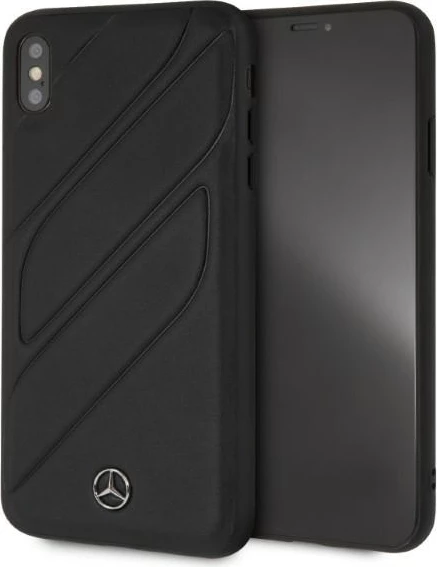 Mbështjellës Mercedes New Organic I për iPhone XS Max, lëkurë, zi
