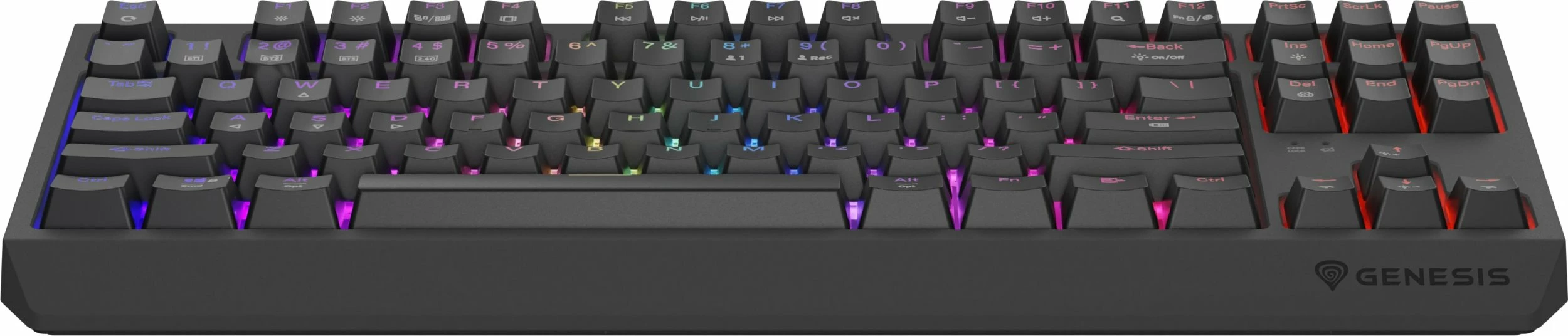Tastierë mekanike gaming GENESIS Thor 230 TKL Wireless, Outemu Silent Lemon, RGB, hot-swap, US layout, e zezë