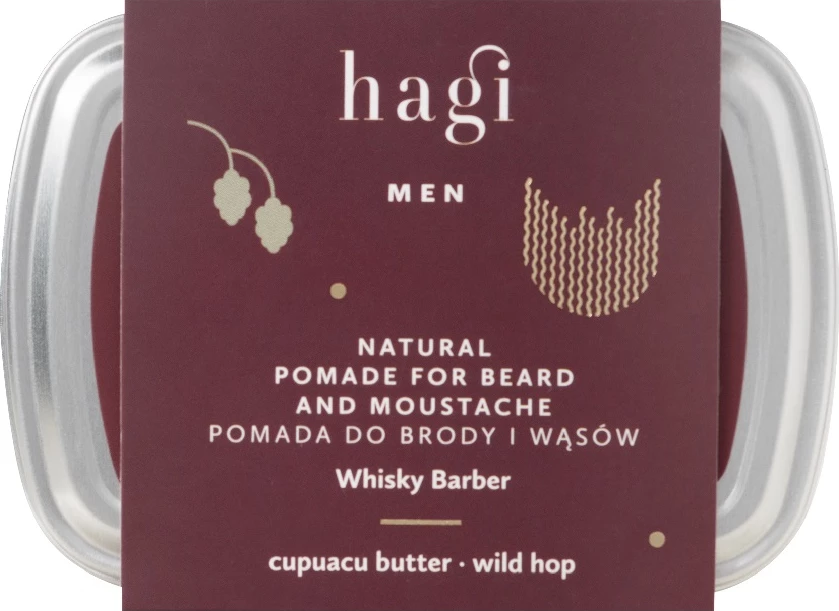Pomadë për mjekër dhe mustaqe Hagi Whisky Barber për burra, 70ml