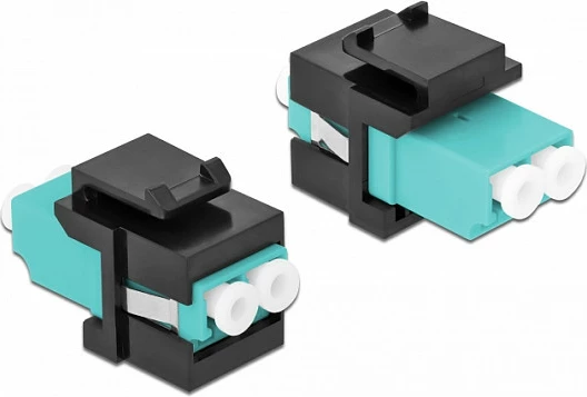Modul Keystone DeLOCK LC Duplex femër-femër, aqua/zi