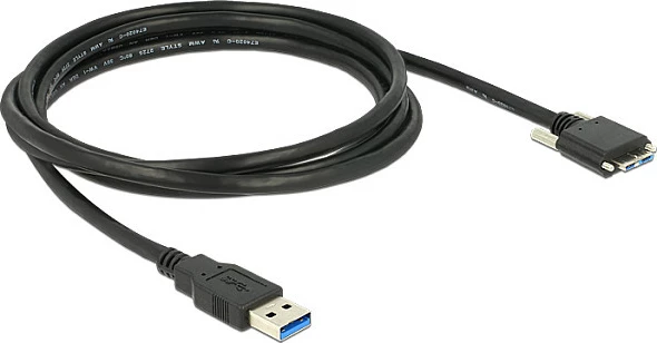 Kabllo USB DeLOCK 2m, USB-A në Micro-USB B 3.0, 5 Gbit/s, e zezë