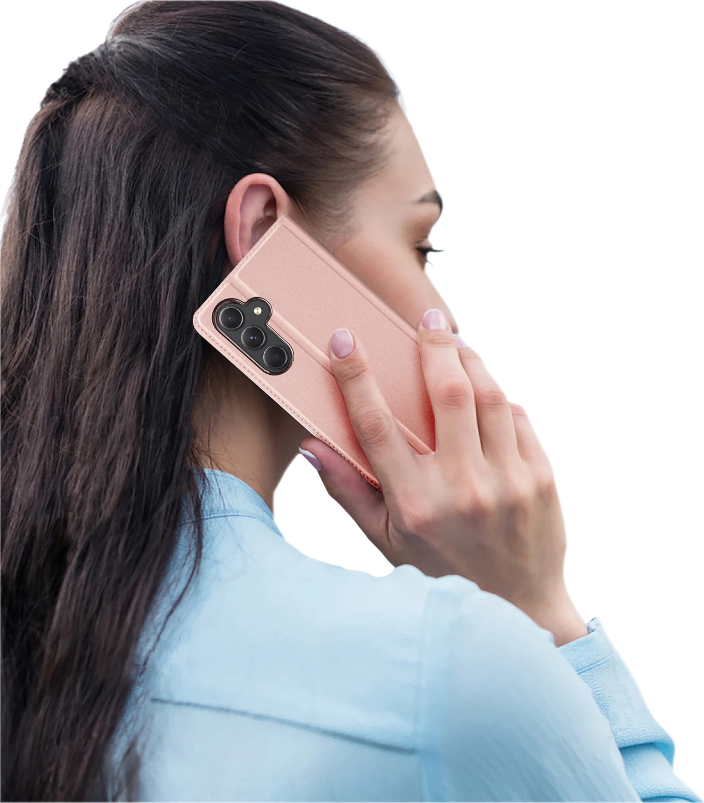 Mbështjellës Dux Ducis Skin Pro për Samsung Galaxy S24+, me kapak, rozë