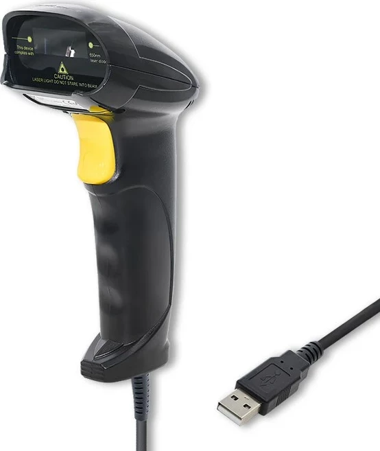 Skaner lazer Qoltec 50876, 1D, USB, i zi