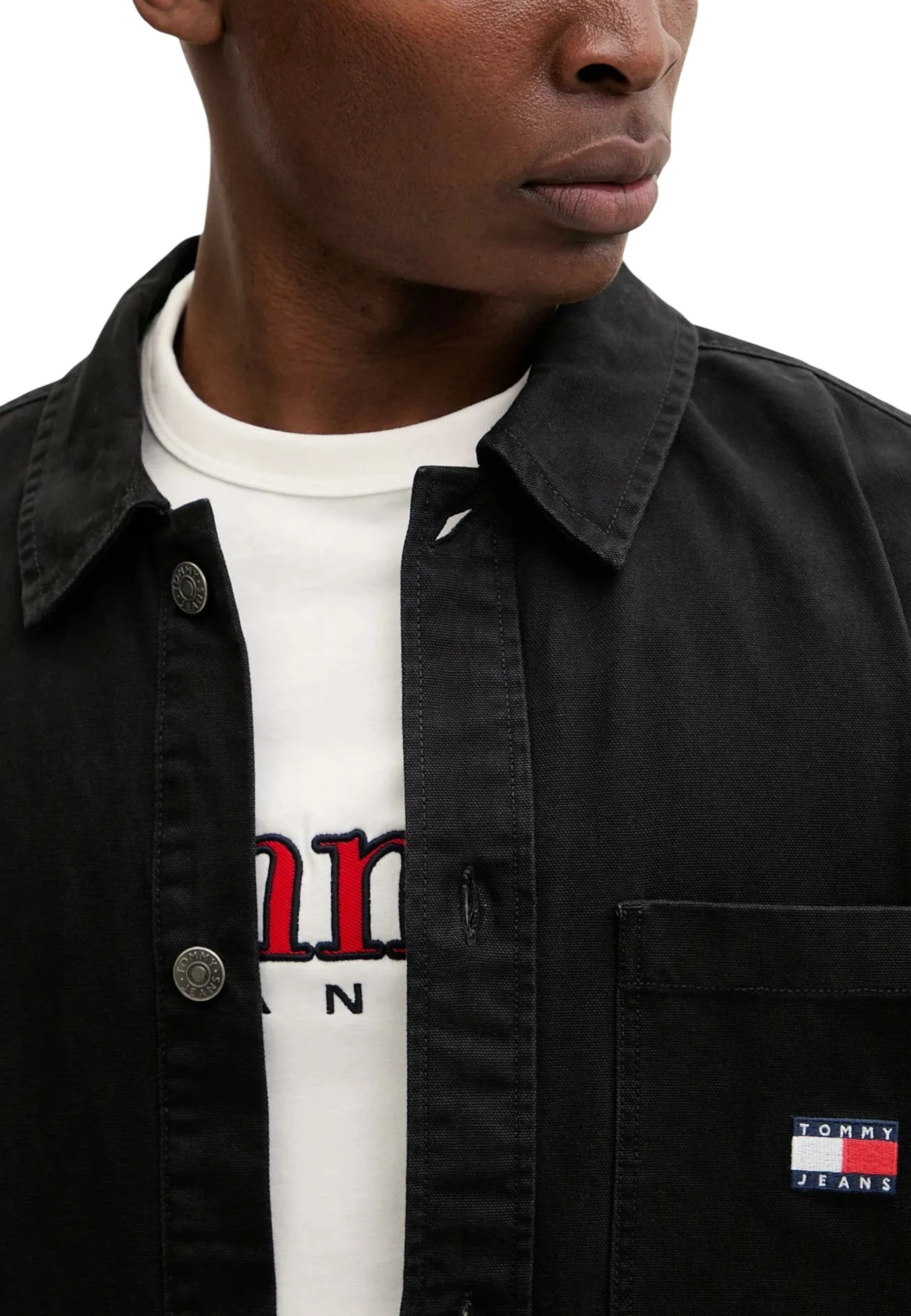 Këmishë për meshkuj Tommy Hilfiger Jeans DM0DM20236, e zezë [Madhësia: M]