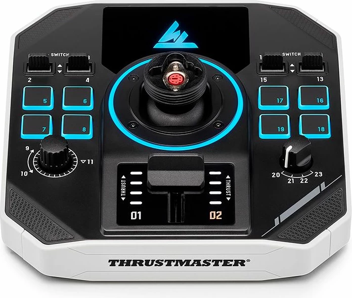 Joystick fluturimi Thrustmaster SOL-R 1 për PC, 44 funksione, H.E.A.R.T. 16-bit, RGB, bardhë/zi