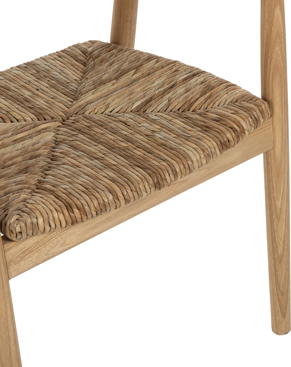 Karrige me krahë KINGSLEY, dru SUNGKAI dhe kashtë, ngjyrë natyrale, 57.5x54x80H cm