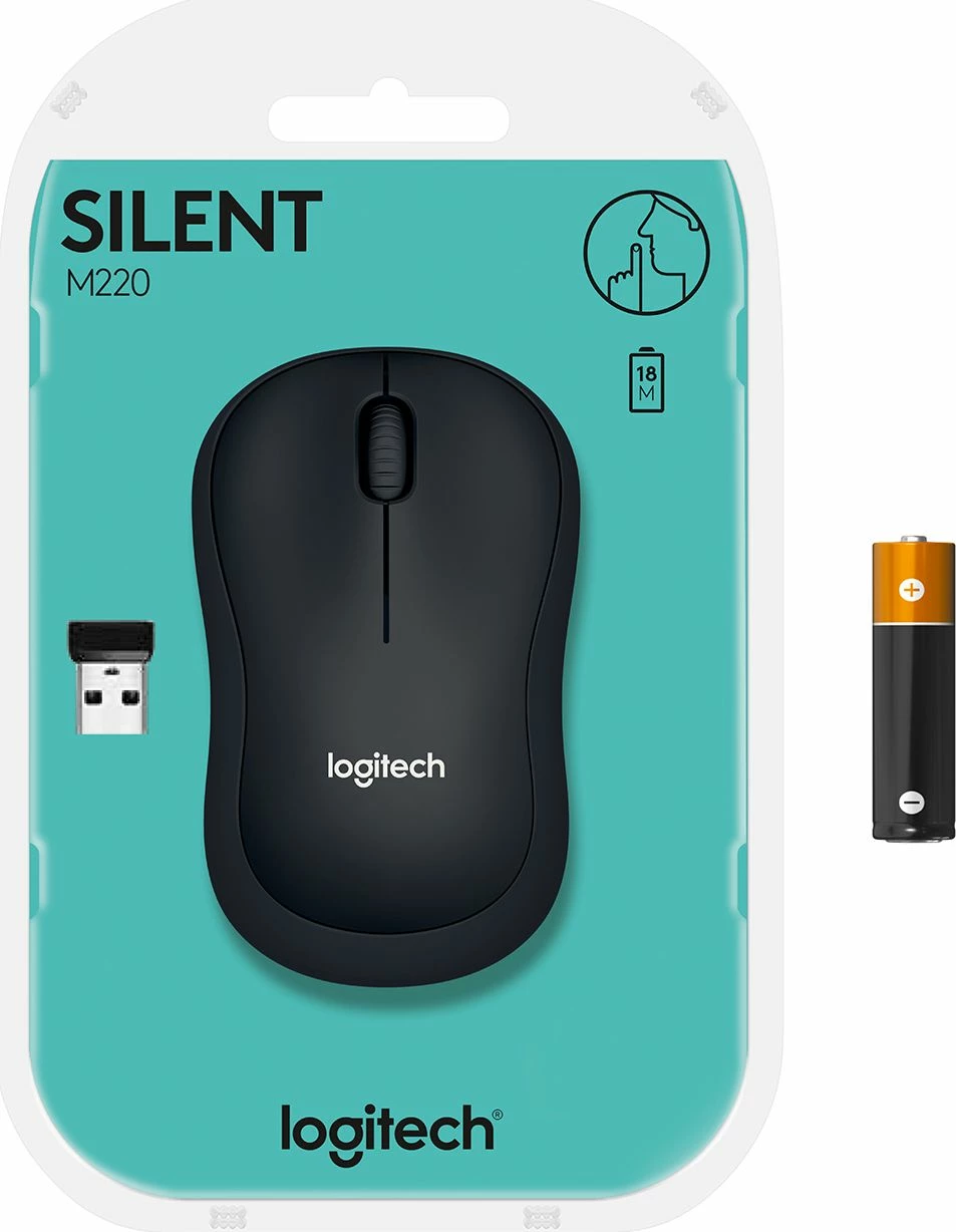 Maus Logitech M220 Silent 910-004878 wireless 1000 DPI USB, i zi