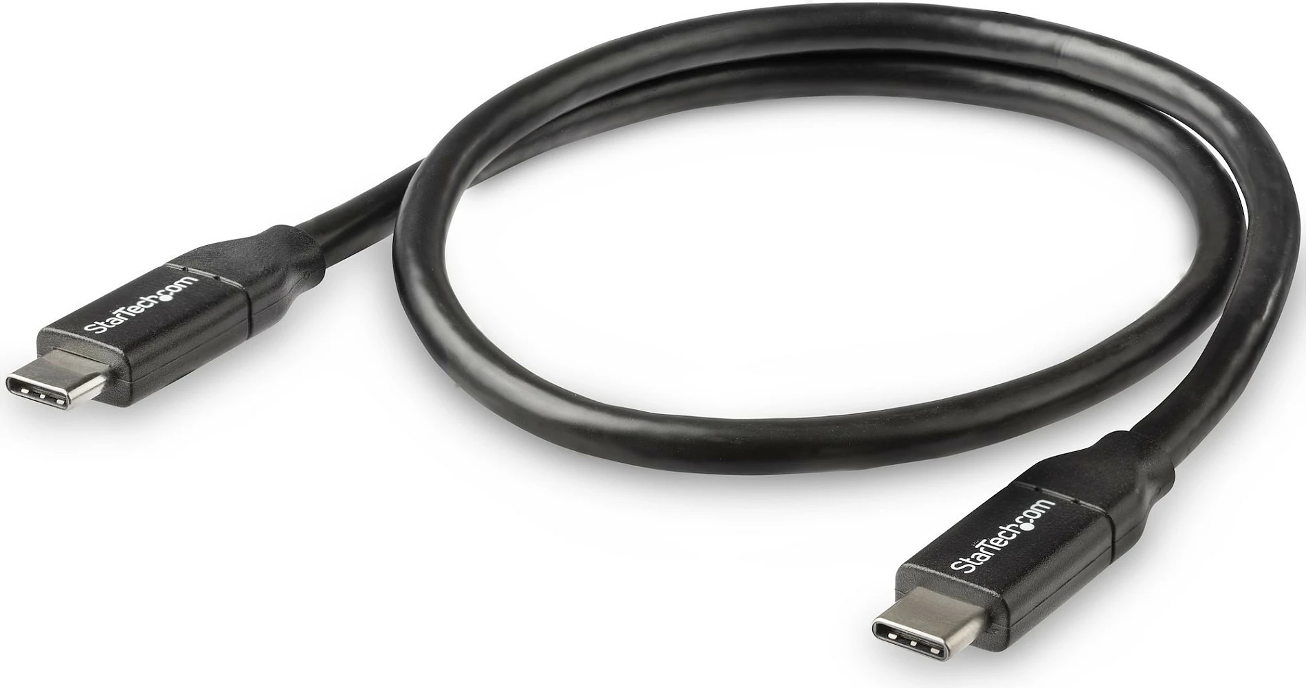 Kabllo USB-C StarTech, 0.5m, PD 100W, 5A, USB 2.0, e zezë