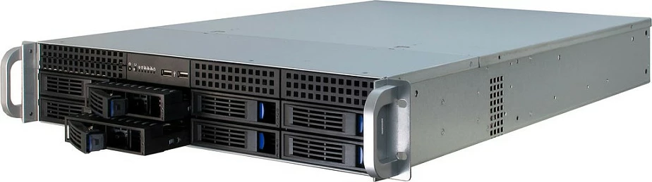 Kasë serveri Inter-Tech IPC 2U-2408, Rack 19", 2U, Hot-swap, 10x 2.5" + 2x 3.5", e zezë/inox