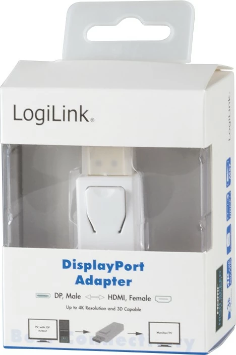 Adapter DisplayPort në HDMI LogiLink CV0100, i bardhë