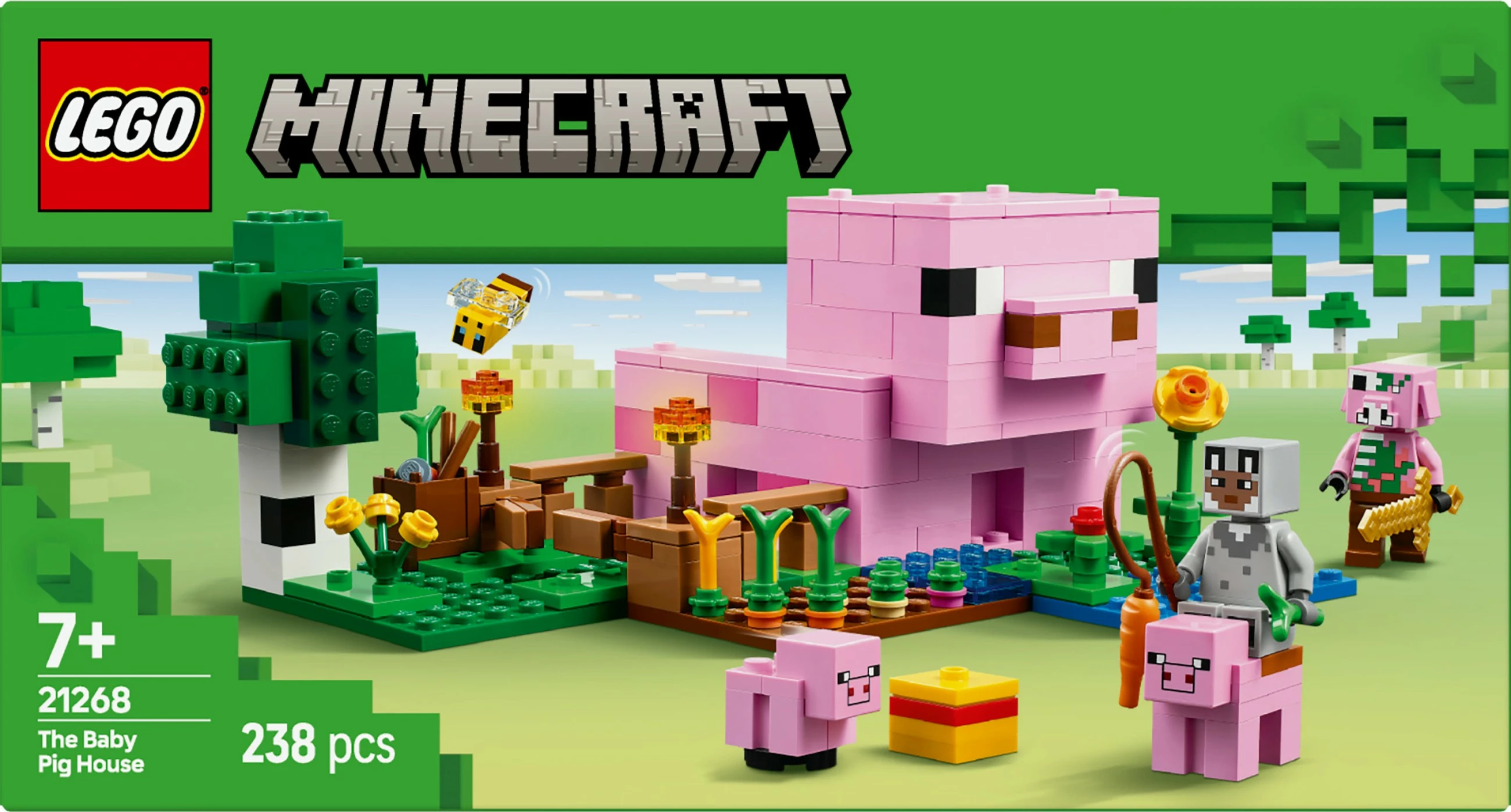 Set ndërtimi LEGO Minecraft 21268 Das Babyschwein-Haus 238 pjesë, multikolor