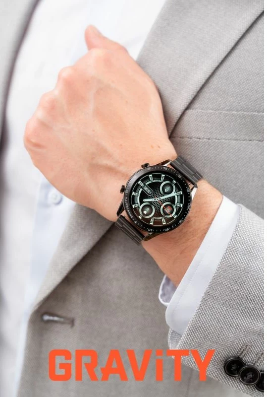 Smartwatch Gravity GT10-1, i zi, me rrip dhe byzylyk