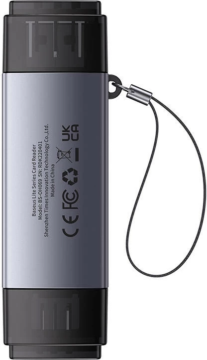 Lexues kartelash Baseus Lite Series WKQX060113, USB + USB-C, SD/TF, Gri