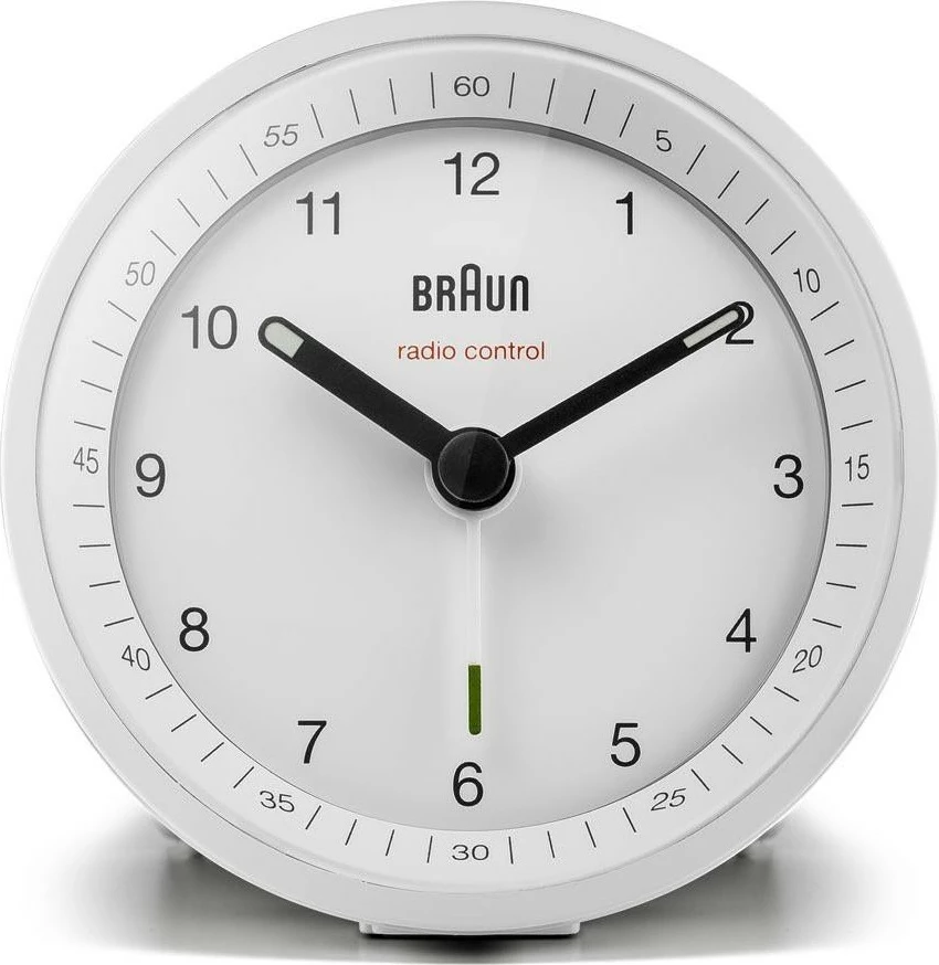 Alarm Braun BC07W-DCF, analog, radio kontroll, bardhë