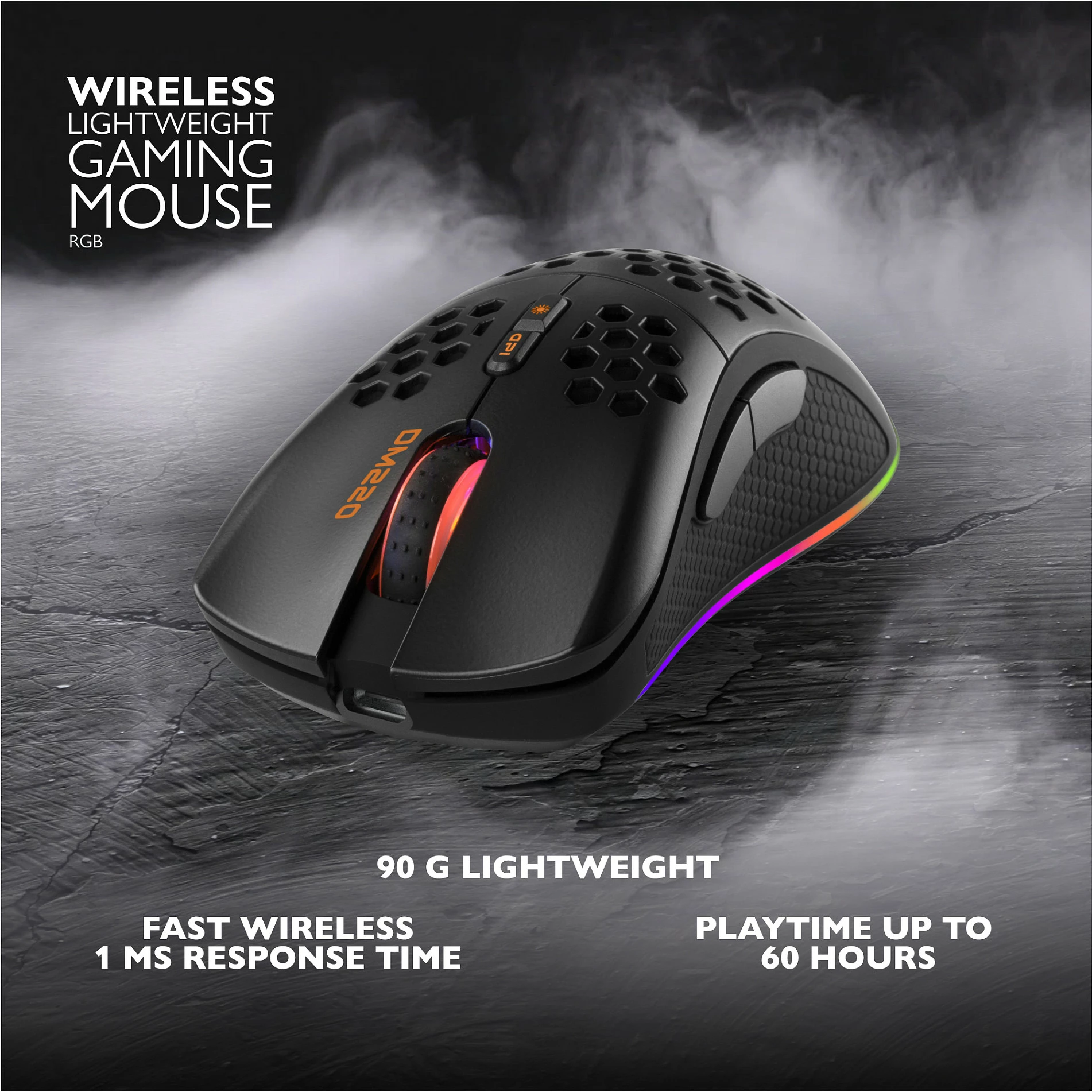 Maus gaming Deltaco Gaming DM220, wireless, RGB, i zi