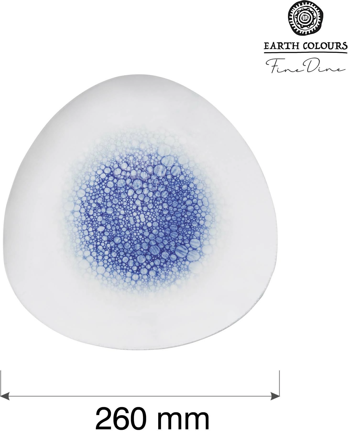 Pjatë trekëndore Fine Dine Serenity 260 mm, blu, set 6 copë