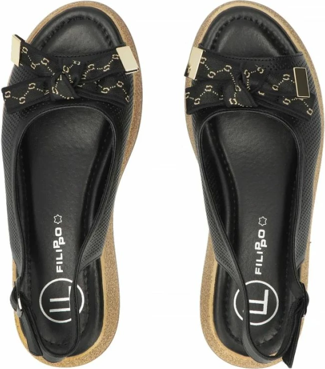 Sandale wedge për femra Filippo DS7582, të zeza [Madhësia: 39]