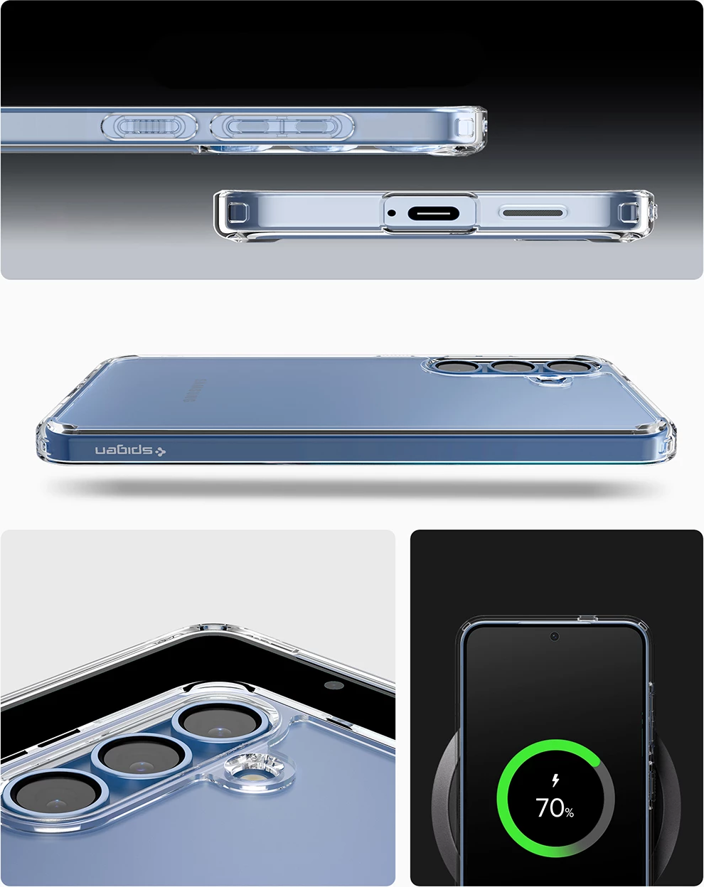 Mbështjellës Spigen Ultra Hybrid për Samsung Galaxy S25+, hibrid TPU+PC, Transparent, 1 copë
