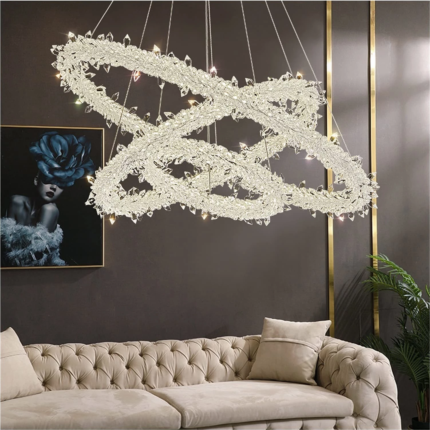 Abazhur kristal i varur LED 9041-70+50+30