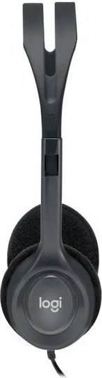 Kufje me mikrofon, Logitech, H111 (981-000593) 3.5mm stereo me mikrofon me anulim zhurme, zi/gri