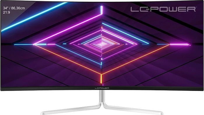 Monitor LC-Power LC-M34-UWQHD-100-C-V3, 34", UltraWide Quad HD, 100Hz, i bardhë