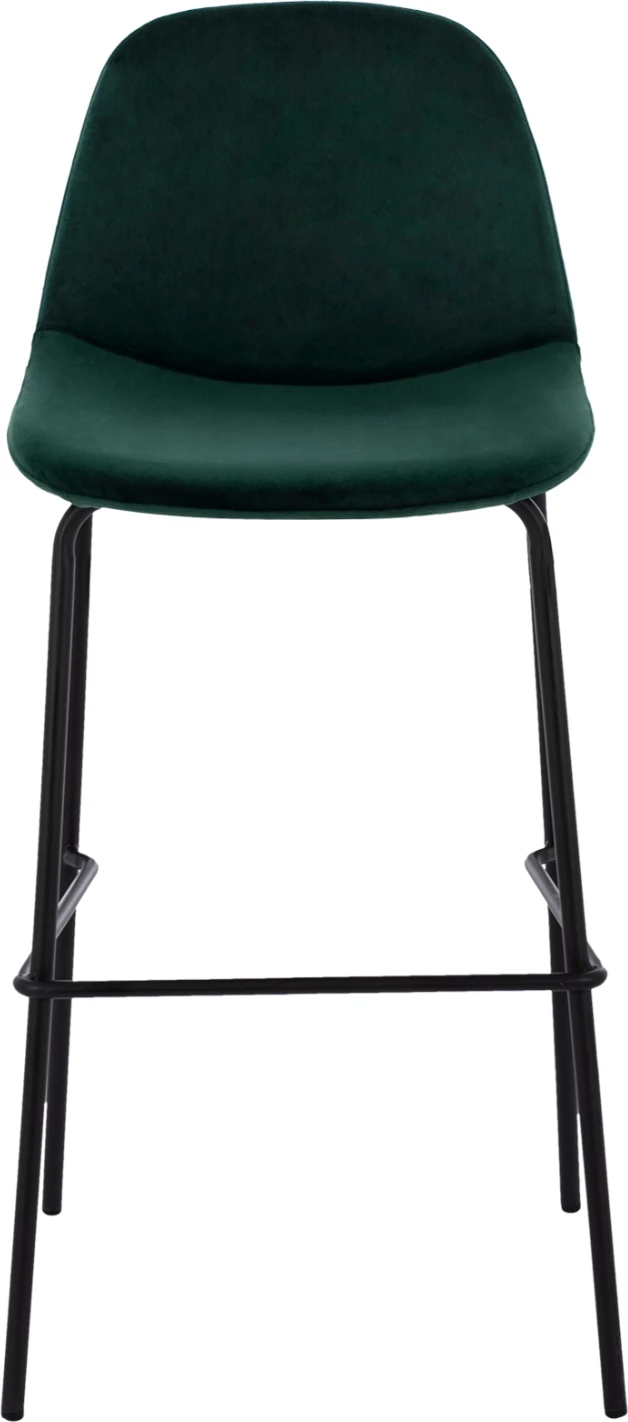 Karrige për bar VINCENT FH8579.13, kadife jeshile dhe kornizë metalike, 56.5x47x106 cm., set prej 4 copë