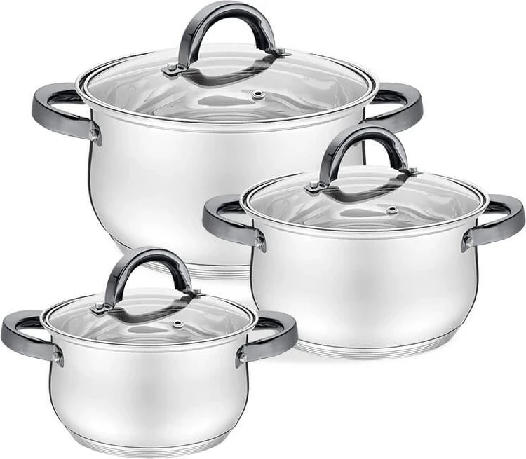 Set tenxheresh Maestro MR-3522-6M, 6 pjesë, çelik inoks, kapak xhami, argjendtë