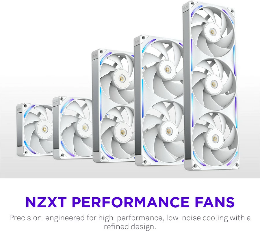 Ventilator kasë NZXT F240X, 240mm (2x120mm), PWM, RGB, i bardhë