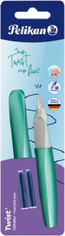 Pen Pelikan 820172, sistem kartrixhi, ngjyrë turquoise, shkrim blu