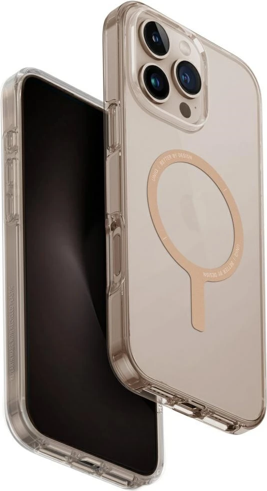 Mbështjellës UNIQ Clario Magclick Charging për iPhone 16 Pro Max, Transparent/Gold