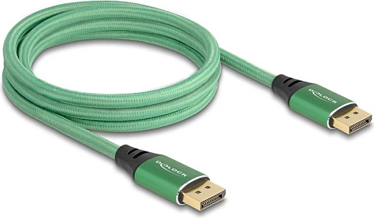 Kabllo DisplayPort DeLOCK 2m, DP 2.1, 16K 60Hz, 40Gbps, e gjelbër