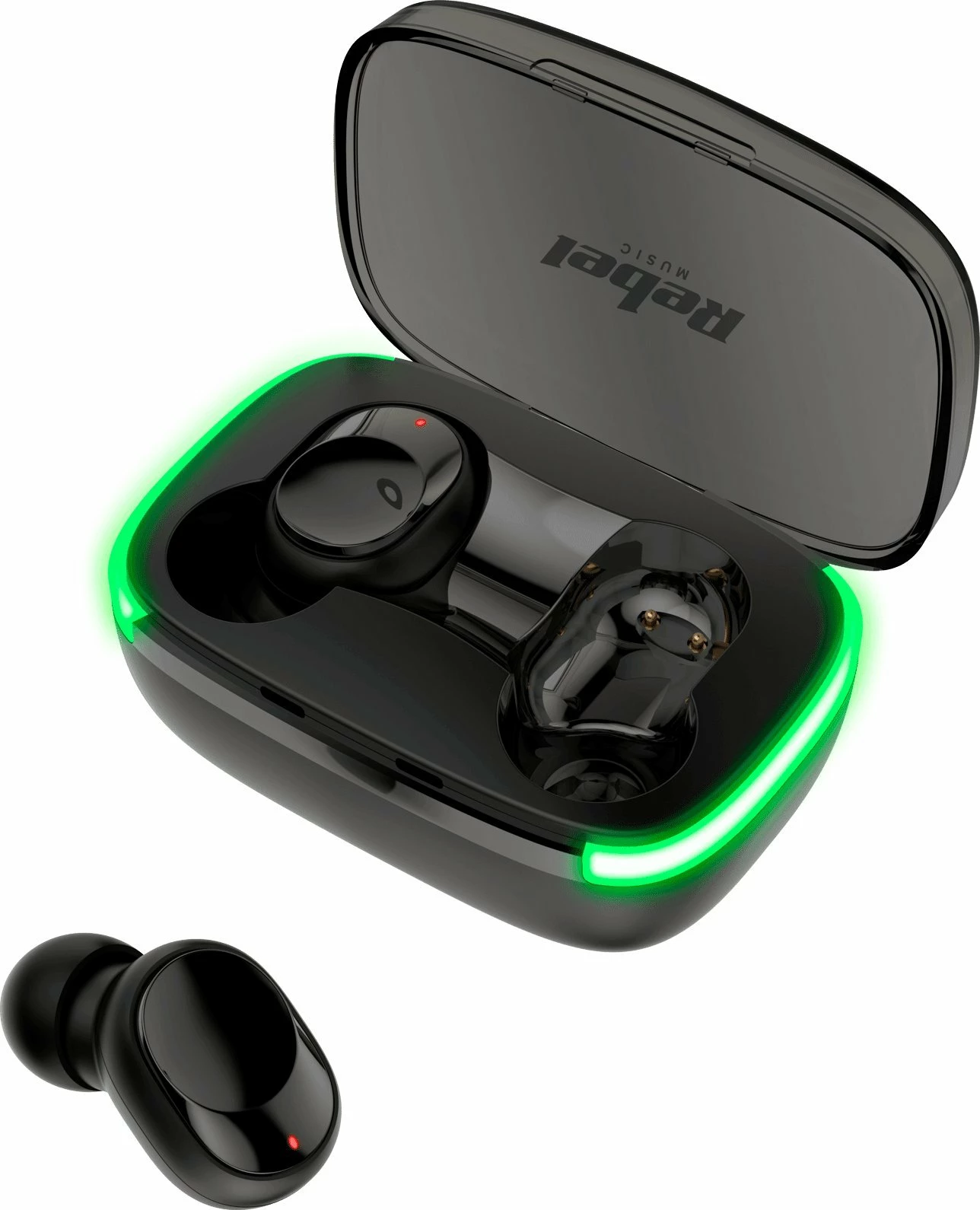 Kufje Rebel Tools TWS-Y60 (SLU0059), Bluetooth 5.3, in-ear, me mikrofon, me kuti karikimi, të zeza