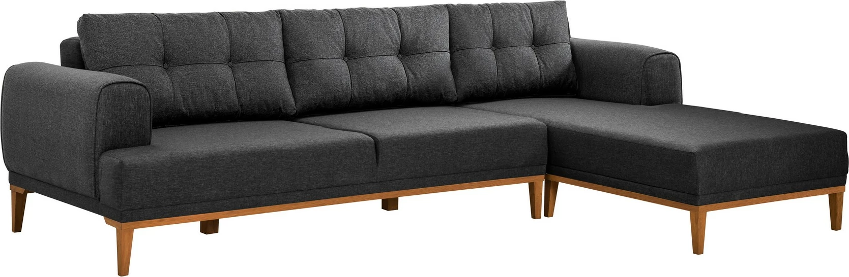 Këndare Vina, anthracite, këmbë druri, 295x82x179cm