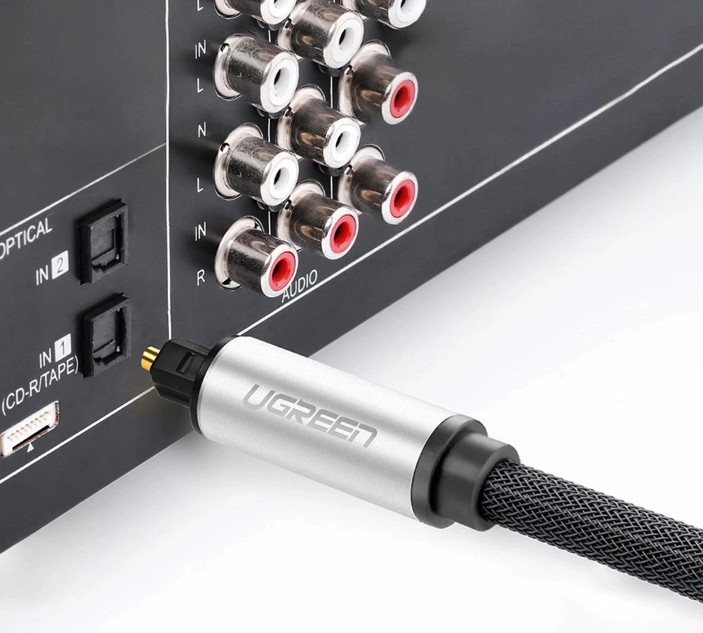 Kabllo optike audio Ugreen AV108 10539, Toslink/SPDIF, 1m, Gri