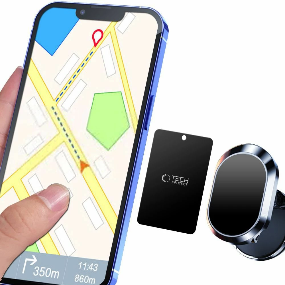 Set pllaka magnetike Tech-Protect MetalPlate për mbajtëse veture, 4 copë, e zezë