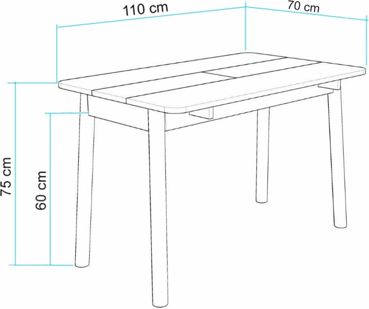 Set tavoline me karrige për ngrënie, zgjatshme, 6 pjesë, Skye Decor, Vina Mini 06 0701, ngjyrë lis, Soho Grey