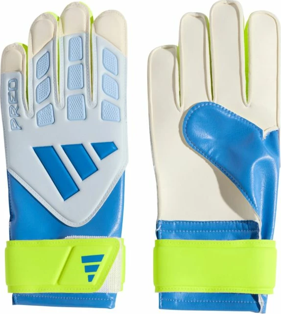 Doreza portieri për fëmijë adidas Predator KA7793, të bardha/verdhë/kaltër