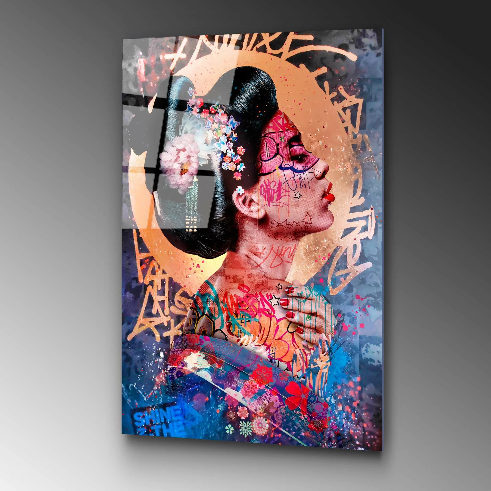 Pikturë dekorative prej xhami të temperuar, shumëngjyrëshe, UV-727, 70x100cm