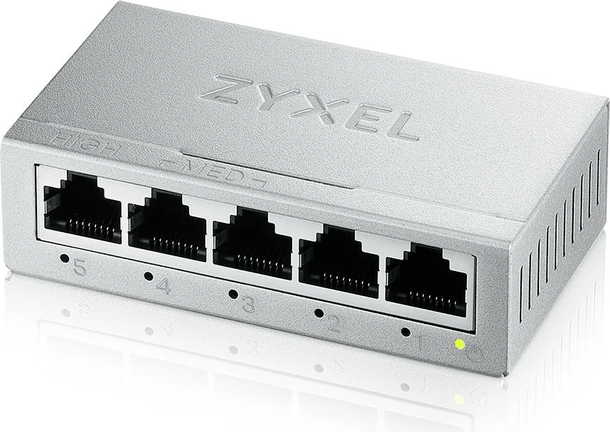 Switch rrjeti Zyxel GS-105BV5, 5 porta Gigabit Ethernet, i argjendtë
