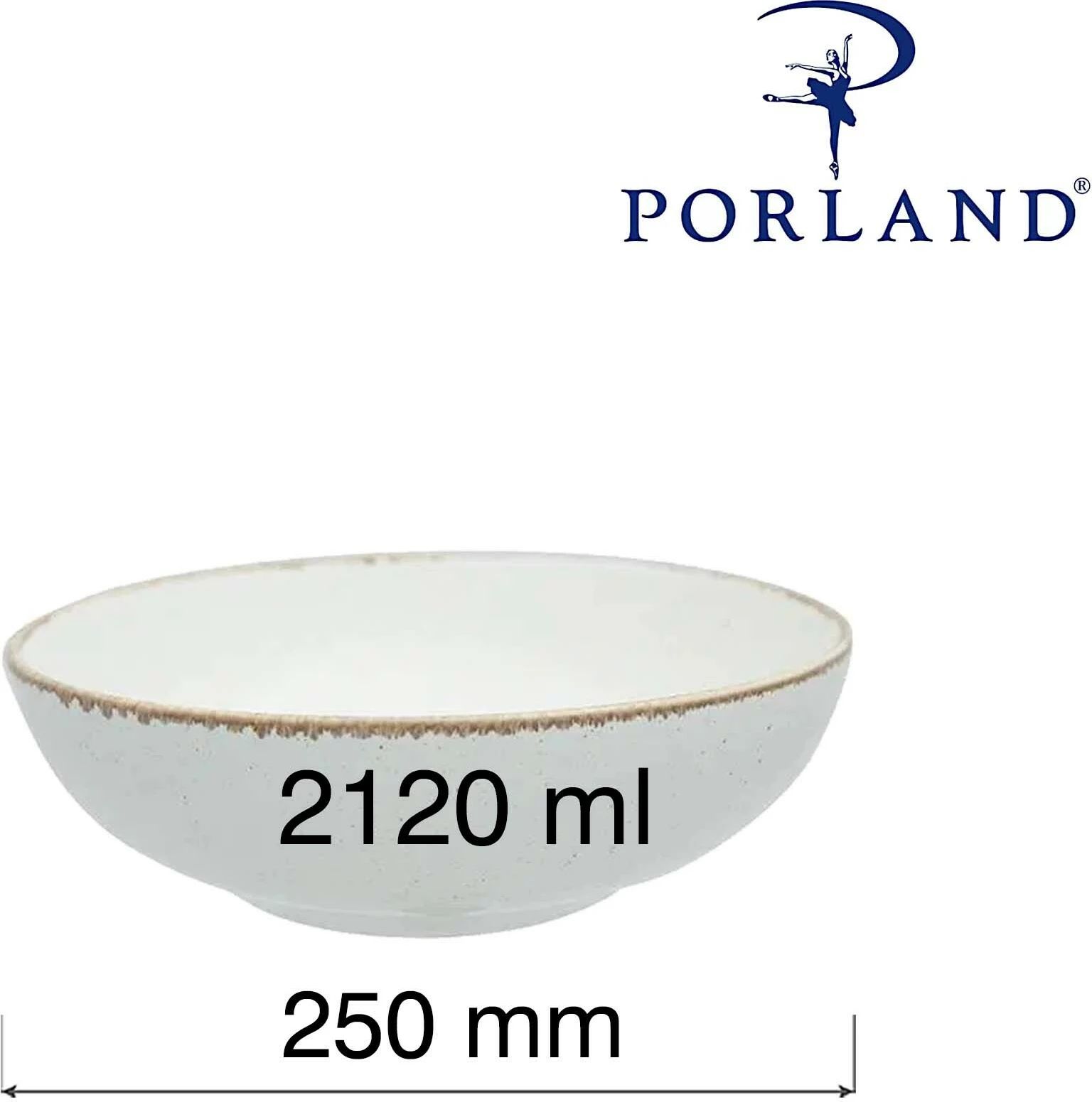 Tas bufeti, Porland, Seasons Sand, 250 mm, 2.12 L, porcelan, bezhë