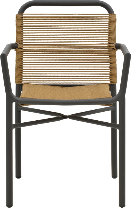 Tavolinë me karrige për terasë Clutch -Kliton A, 5 copë, alumin antracit dhe ratan PE, ngjyrë natyrale, 150x80x74cm