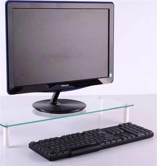 Mbajtëse monitori Neomounts NSMONITOR10, akrilik, 56x21x8 cm, transparent