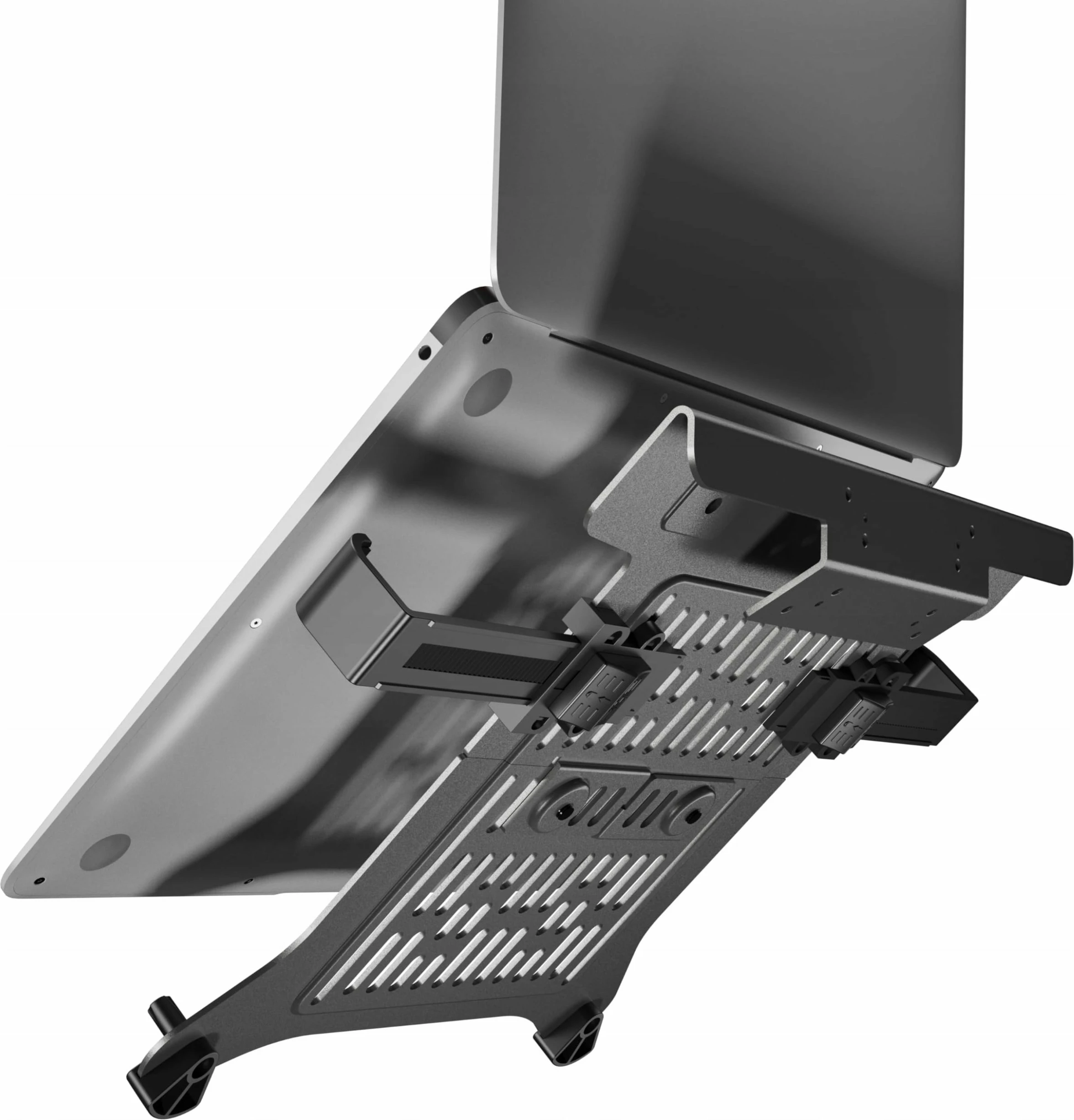 Mbajtëse tavoline ergonomike për laptop/monitor North Bayou H100-FP, rregullim 3D, gas spring, VESA 75x75/100x100, gri/zezë